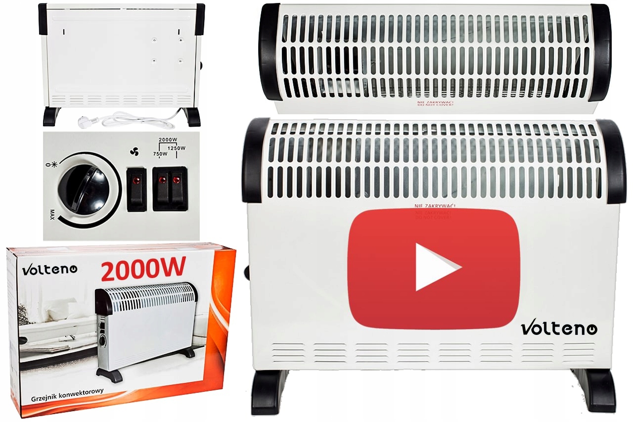 Volteno VO0267 2000 W konvektor elektrický ohrievač + NÁLEPKU NEVHAZOVAŤ